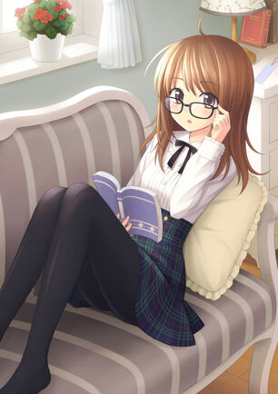 manga glasses reading bed -..